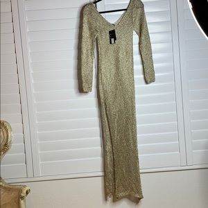 Gold knitted dress
